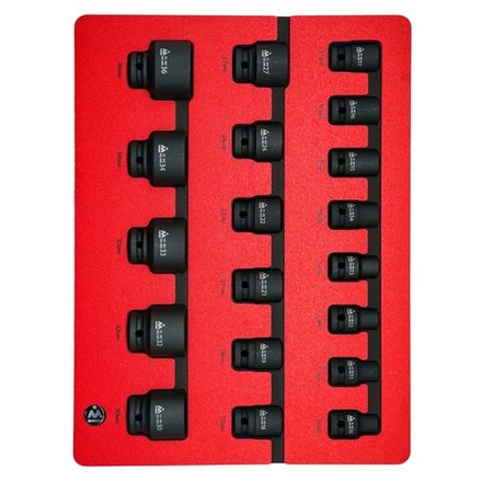 Цена на МАСТАК (5-054019) Набор ударных торцевых головок 1/2", шестигранные, 10-36 мм, ложемент, 19 предметов