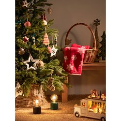 Набор елочных украшений Funky stripes из джута и гофрированного картона из коллекции New Year Essential, 4 шт.