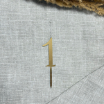 Свеча-топпер цифра «1» в золотом цвете