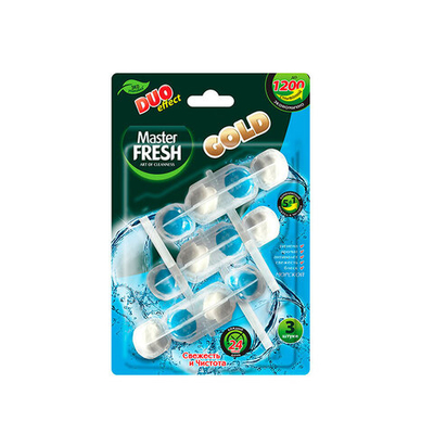 Master FRESH GOLD подвесной блок д/унитаза 5в1 МОРСКОЙ 3*50 гр.