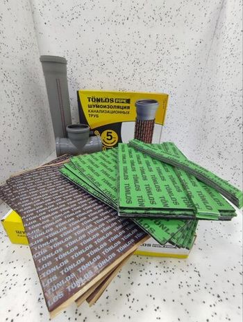Шумоизоляция канализационных труб TONLOS PIPE Pro для труб до 3,2 м