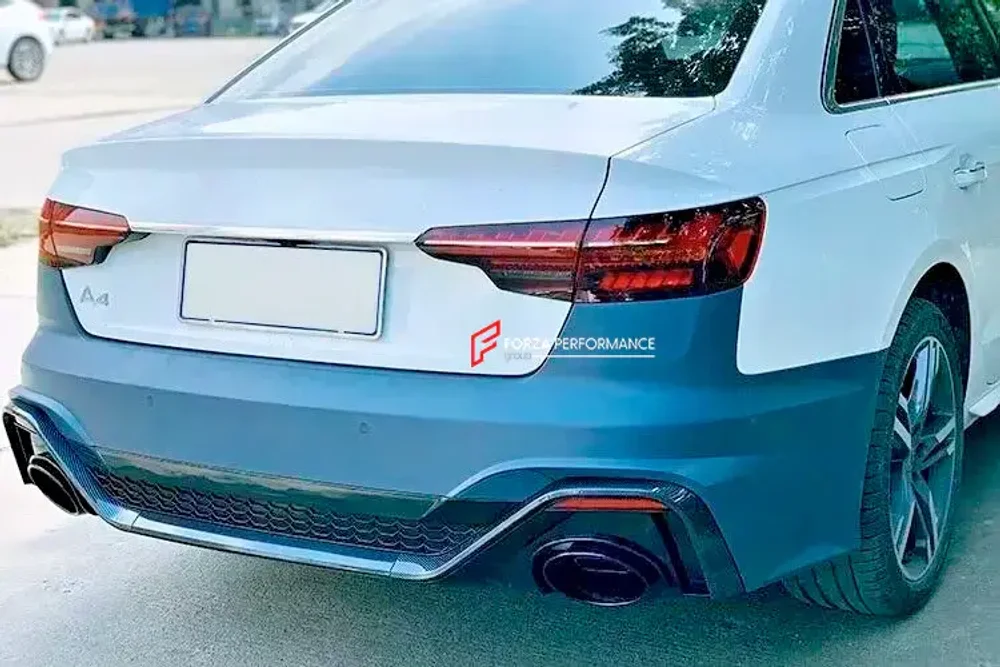 Задний бампер с диффузор для AUDI A4 B9 2020 - 2021 Ауди аэродинамический обвес