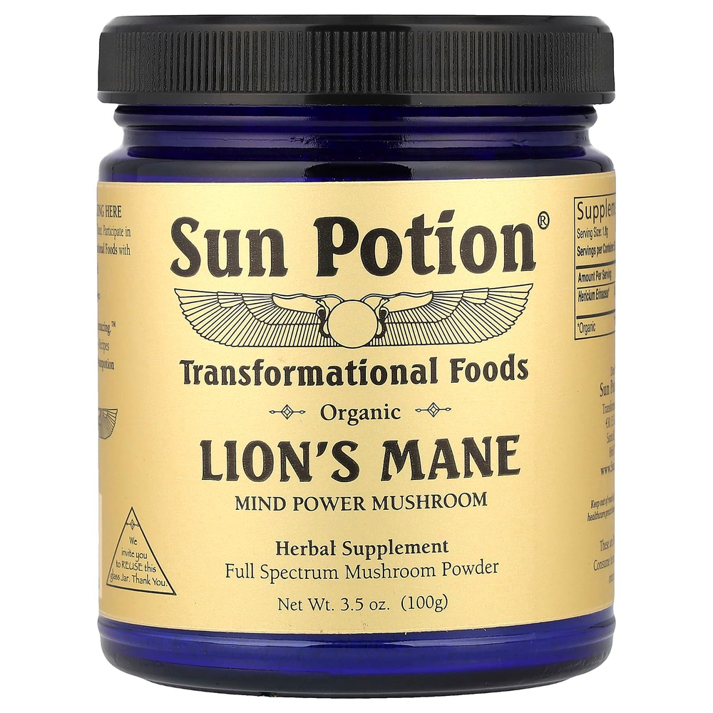 Sun Potion, Органический ежовик гребенчатый, 100 г (3,5 унции)