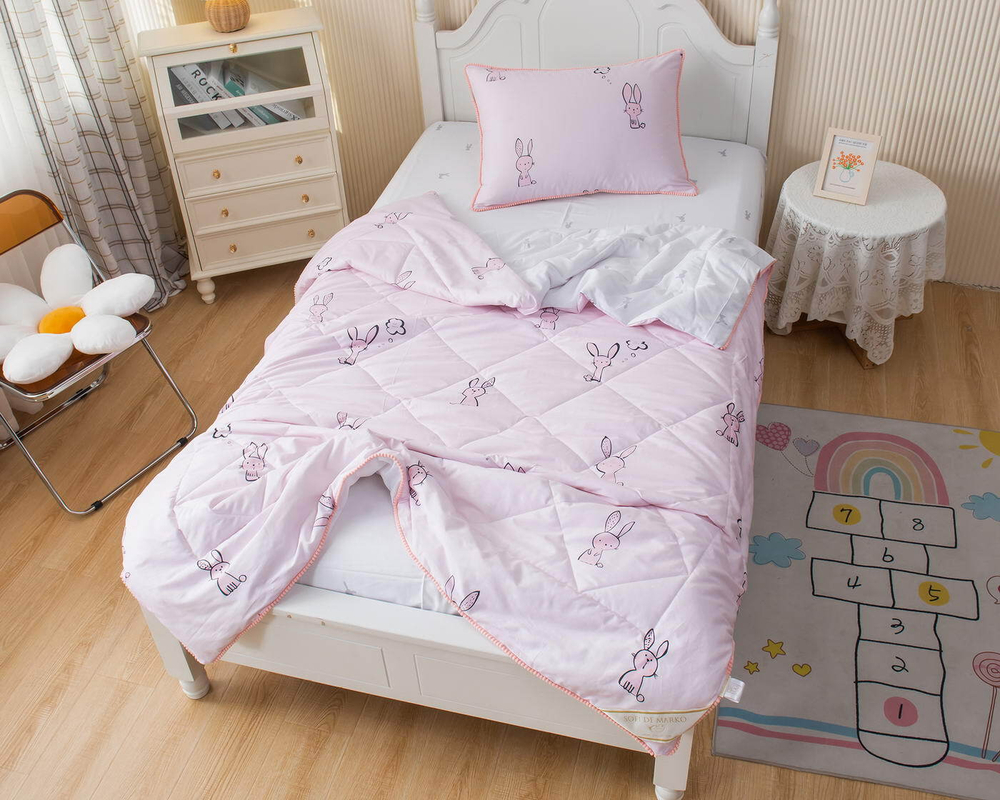 Детское постельное белье 1.5 спальное Sofi De MarkO Зайчонок розовое