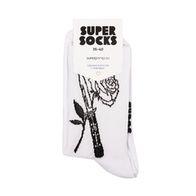 Носки SUPER SOCKS Роза и нож, белый