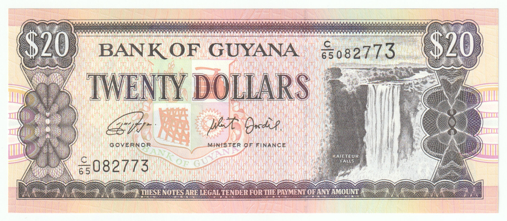 Guyana, 20 Dollars, 1996 - 2018, UNC