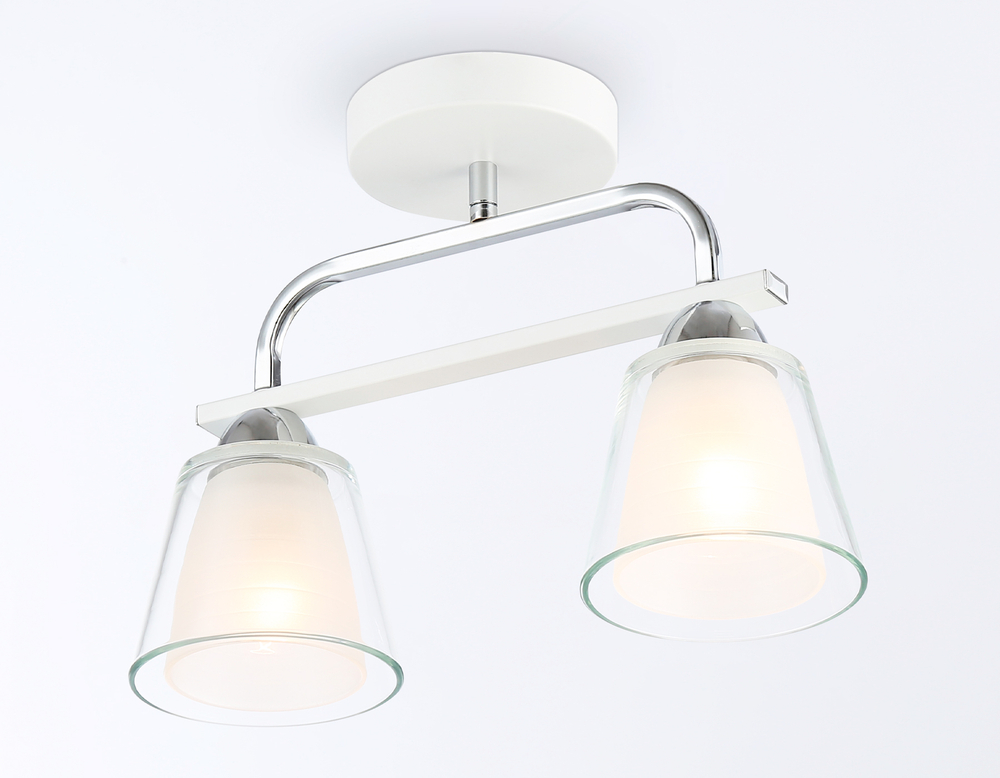 TR303229/2 WH/CH/CL/FR белый/хром/прозрачный/белый матовый E27*2 max 60W 340*120*250
