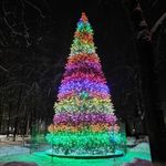 светодинамическая елка каркасная "Уральская" встроенная цветная гирлянда