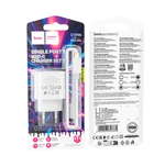 Сетевой адаптер питания HOCO C109A 1USB 2.1A + кабель Lightning (белый)