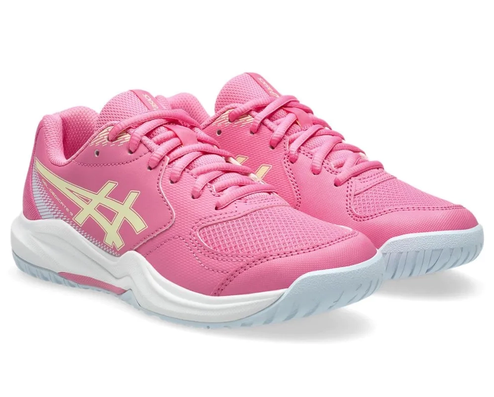 Детские Кроссовки теннисные  Asics Gel-Dedicate 9 GS - dragon fruit/soft yellow