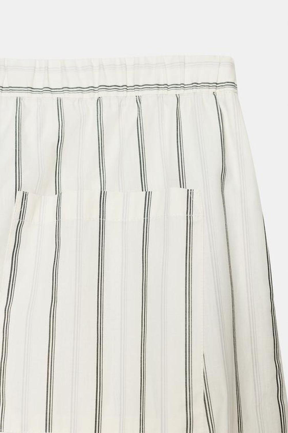 ZARA БРЮКИ В ПИЖАМНОМ СТИЛЕ В ПОЛОСКУ, ЭКРЮ/СИНИЙ