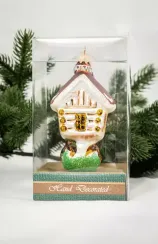 Елочное украшение Лесной дом, стекло, 13 см., 1 шт., Витус (А337)