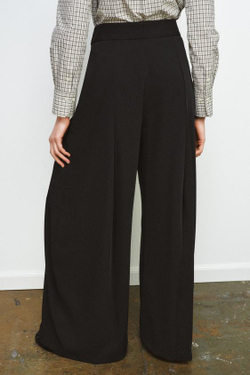 ZARA ШИРОКИЕ БРЮКИ В ПОЛОСКУ — ZW COLLECTION, ЧЕРНЫЙ