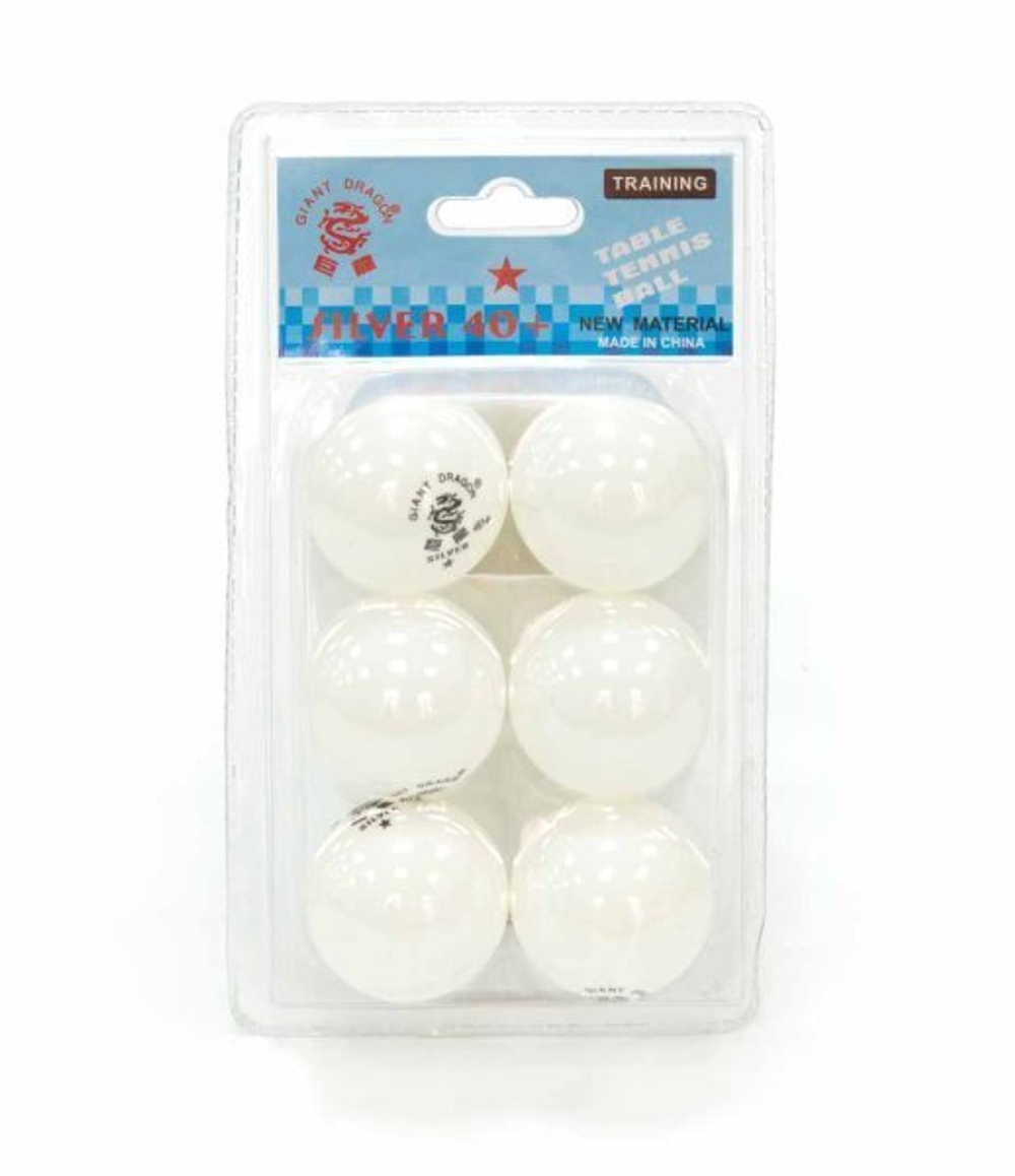 Мячи Dragon Training Silver 1* New (6 шт, бел.) в блистере
