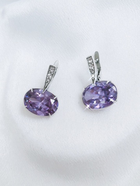 "Вельмера" серьги в серебряном покрытии из коллекции "Элеганс" от Jenavi с английским замком