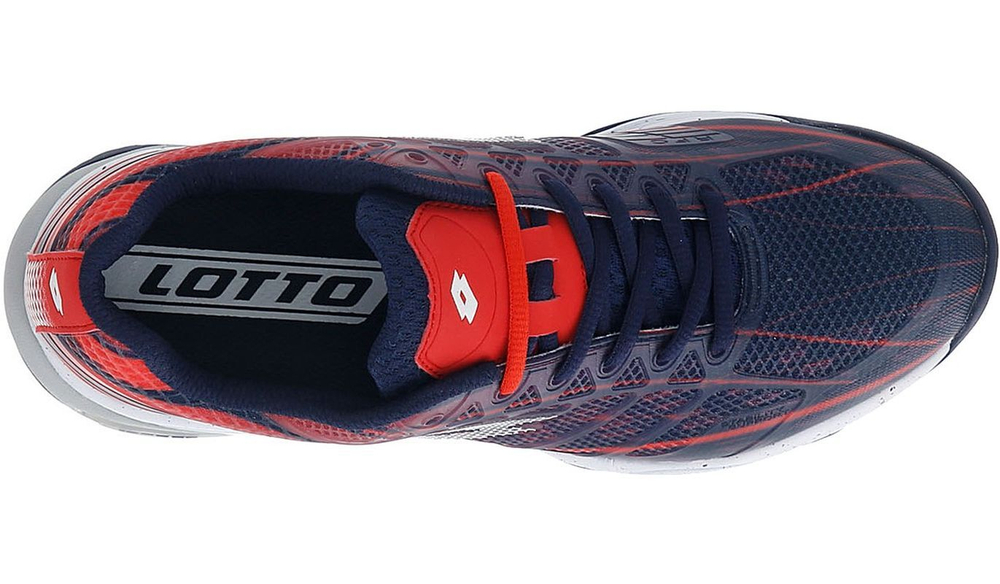Мужские кроссовки теннисные Lotto Mirage 300 Clay - navy blue/all white/red poppy