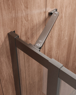 Душевой уголок Cezares MOLVENO-A-22-100+30-C-GM-IV, 130х130х195, профиль оружейная сталь, прозрачное стекло