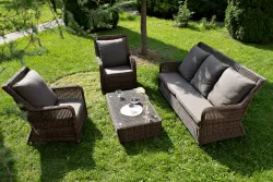 "Гляссе" лаунж-зона из искусственного ротанга, цвет коричневый