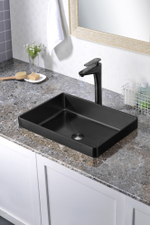 Раковина встраиваемая сверху ABBER Wasser Kreis AF2401MB черная матовая