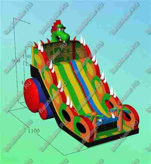 Батут-горка "Дракон 2", 11*6*9 м