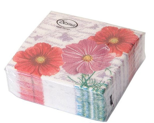 Салфетки бум DESNA DESIGN 24*24 1сл Космея (40л)