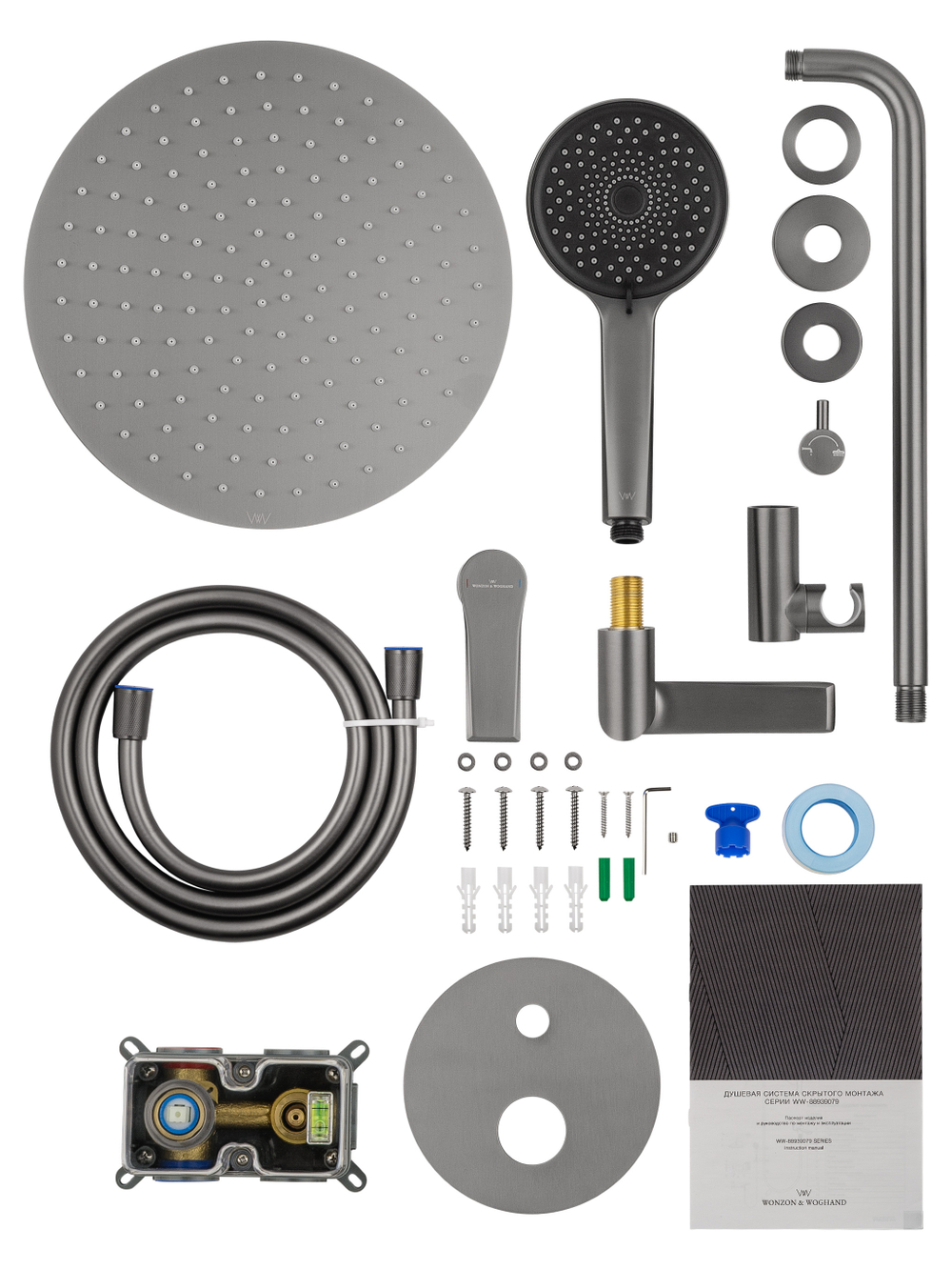 Душевая система встраиваемая WONZON & WOGHAND BRILLIANT, Темный графит (WW-88939079-BGM)