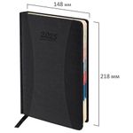 Ежедневник датированный 2025 А5 148х218 мм GALANT "Combi Contract", под кожу, черный, 115713