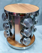 Набор стеклянных баночек для специй на вращающейся подставке