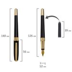 Ручка подарочная перьевая GALANT "LUDUS", корпус черный, детали золотистые, узел 0,8 мм, 143529