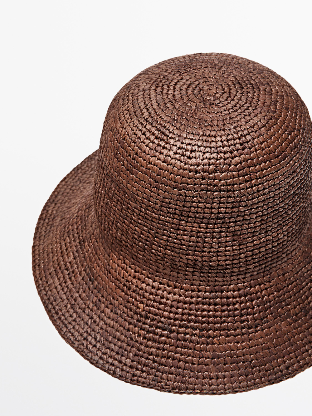 Massimo Dutti Панама из рафии, коричневый