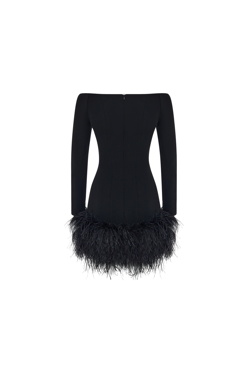 Платье мини из крепа с бахромой