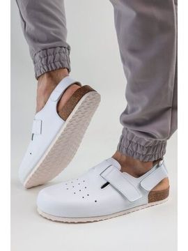 12 | "Branko's" Мужские медицинские сабо кожаные (Белый)