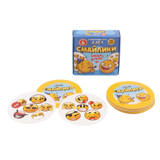 Игра настольная Дабл "Смайлики" (20 карточек)