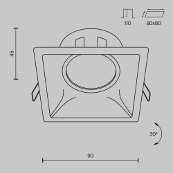 Встраиваемый светильник Technical DL029-2-01W