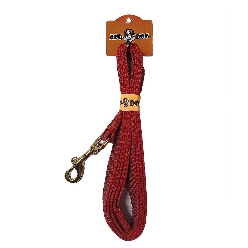 Поводок прорезиненный ADD DOG для собак, длина 2м, ширина 20мм, Цветной, Латунный карабин