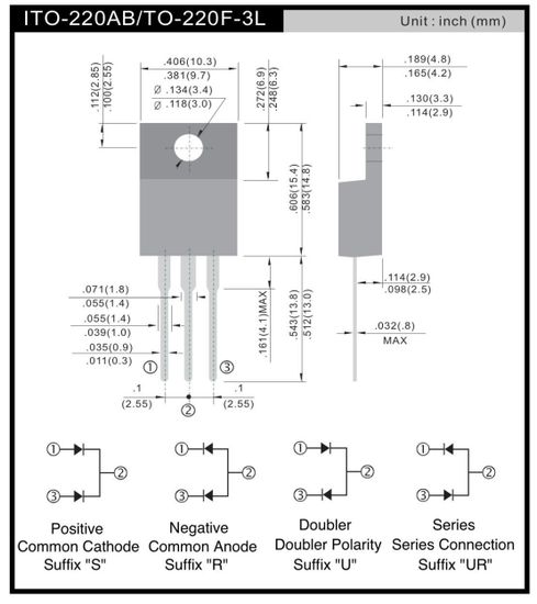 Диод ультрабыстрый 10А 200В FMU22U / TO220F-3