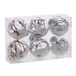 GAEM Набор из 6шт Украшение новогоднее "Шар", D 10 см L23 W8 H26 см
