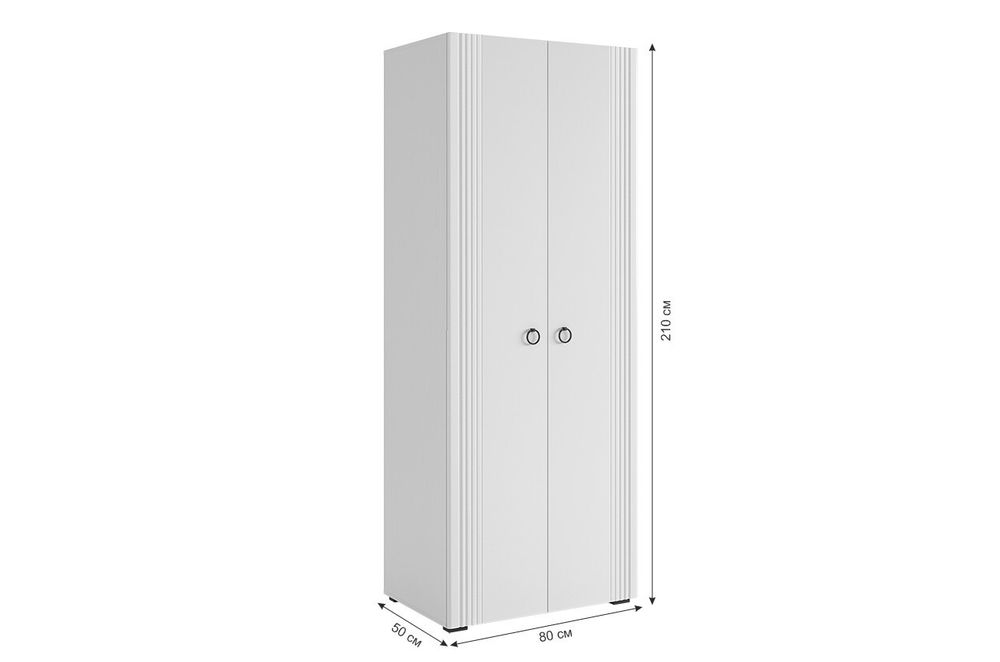 Шкаф двухдверный "Ева" 104.01 (белое дерево/белый матовый)