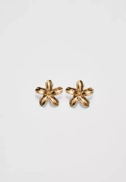 STRADIVARIUS Серьги с цветами, золотой