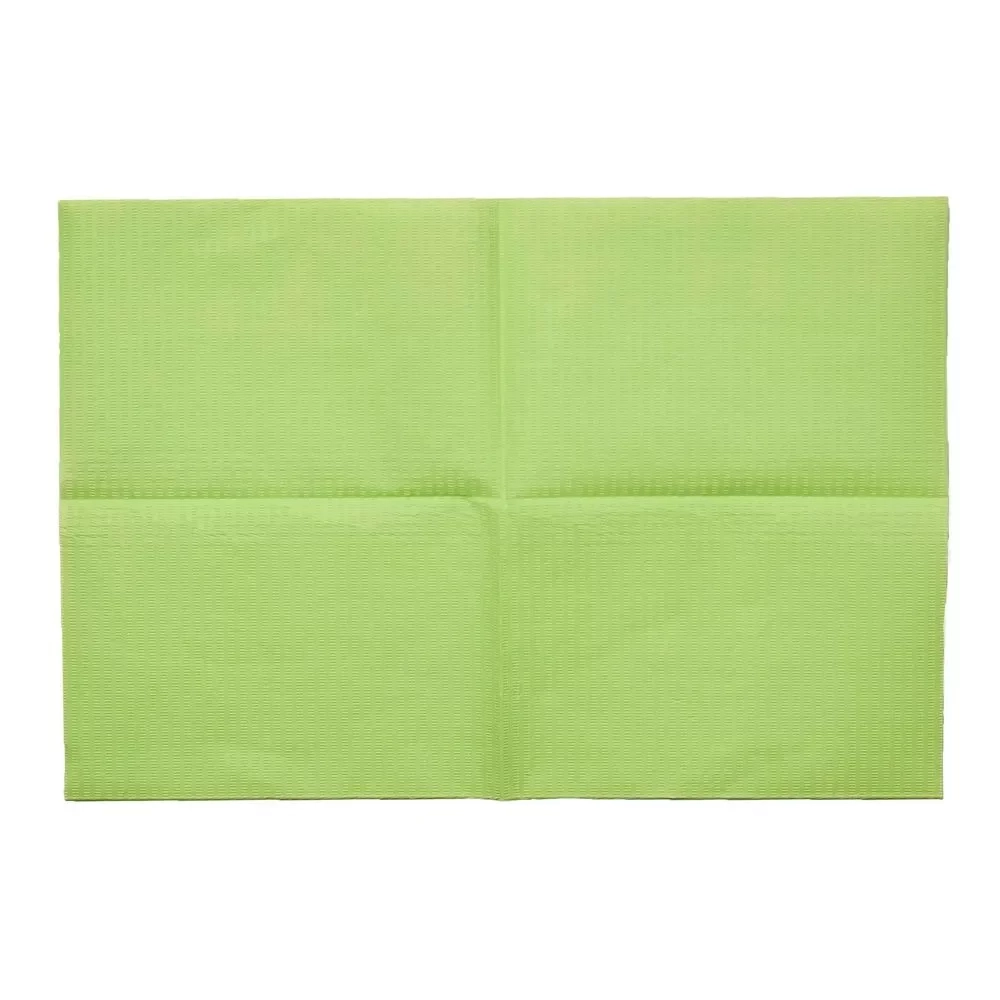 Нагрудник-салфетка стоматологическиая 2-х слойная 33х45 см JNB 500 шт лайм