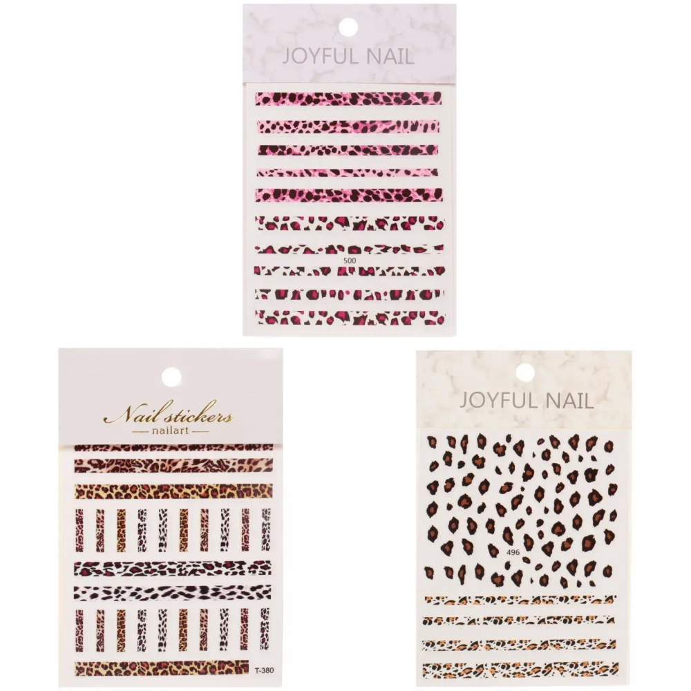 Наклейки переводные для нейл-арта «Nail Art Design», леопард, микс 3 дизайна, 12,5*8,5см