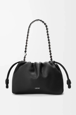 Loewe Сумка Flamenco среднего размера из зернистой телячьей кожи, черный