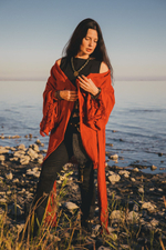 Кимоно с поясом (красное)