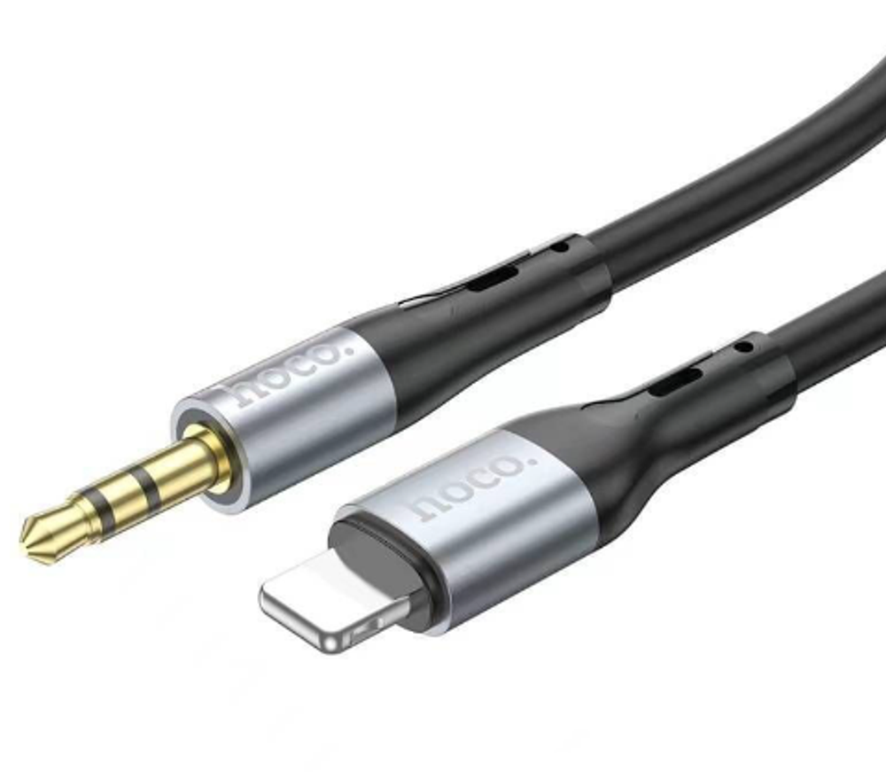 Кабель Hoco UPA22 Audio Conversion (3.5mm) на (Lightning) 100см силиконовый (черный)