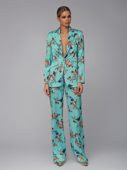 Бирюзовый пижамный костюм