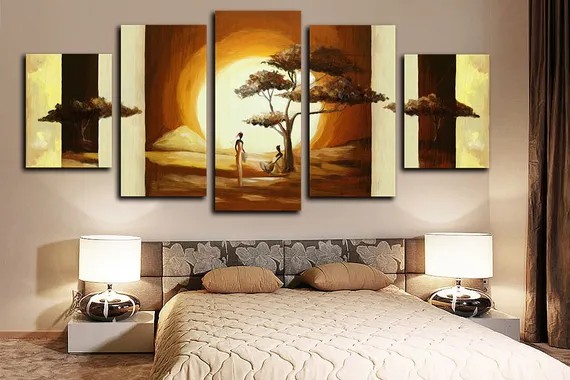 Модульная картина "Дерево на закате"