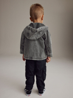 Куртка джинсовая с капюшоном для мальчика Next N21-647, Серый
