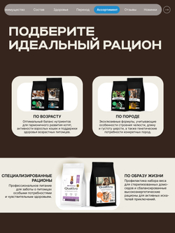 Корм сухой для взрослых кошек породы Бенгальская кошка, с лососем, 400 гр, QUATTRO