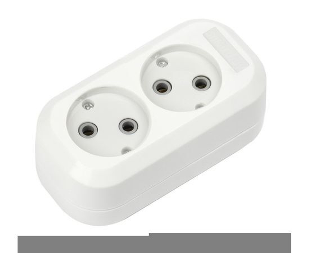 Штепсель 10А 250В (АБС-пластик, белая) SBE-10-S02-w SmartBuy