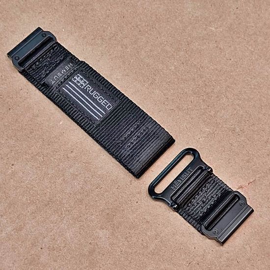 Нейлоновый ремешок Hemsut Rugged 26 мм для Garmin Fenix 7x 6x 5x, Tactix 7 Delta, Enduro 2, Instinct 2X быстросъемный (Черный)